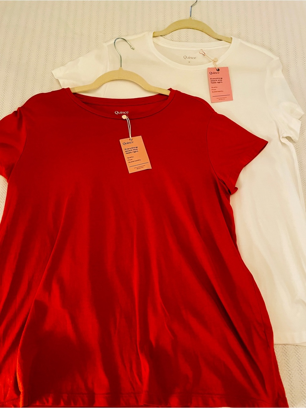 NWT Quince Cotton Modal Crewneck Swing T-Shirt Bundle - Set of 2 (Medium) - Picture 2 of 7